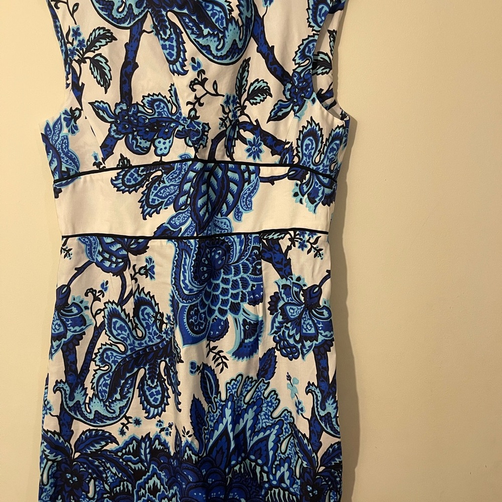 Karen Millen Blue and White Mini Sheath Dress